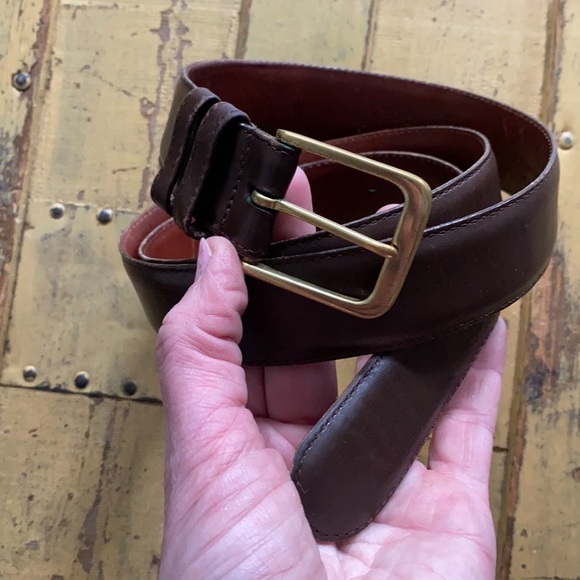 MENS VINTAGE COACH 100% LEATHER BELT BROWN VINTAGE GOLD HARDWARE MENS 38 WAIST - Picture 3 of 11